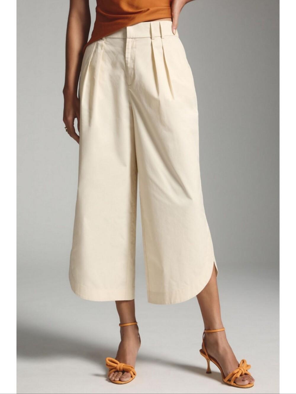Anthropologie Mare Mare Curved Hem Wide Leg Chino Pants Small Coastal - Picture 13 of 15